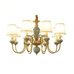 Chandelier Traditional Classic Country Brass Feature for Mini Style Metal 8 Bulbs