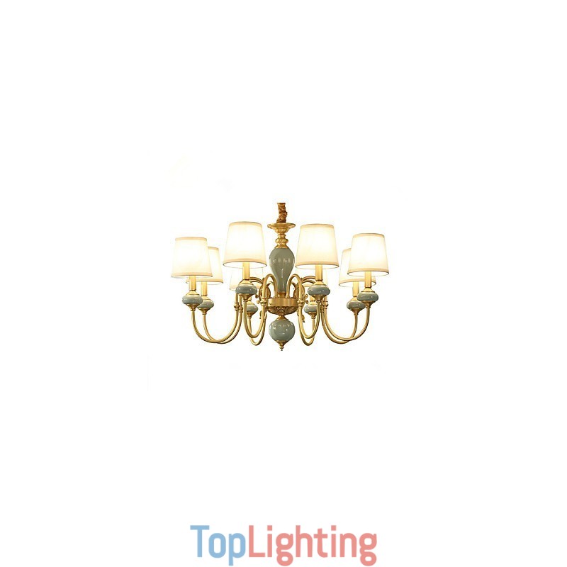 Chandelier Traditional Classic Country Brass Feature for Mini Style Metal 8 Bulbs