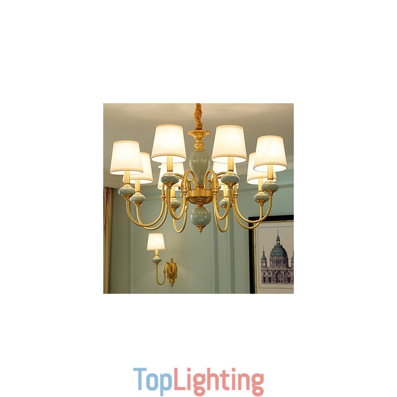 Chandelier Traditional Classic Country Brass Feature for Mini Style Metal 8 Bulbs