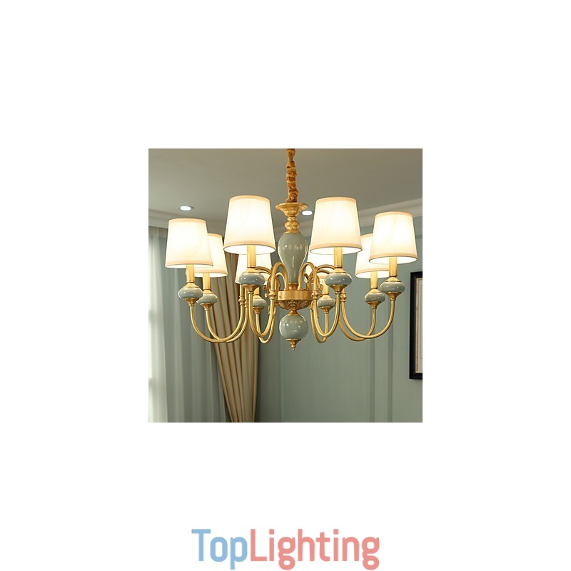 Chandelier Traditional Classic Country Brass Feature for Mini Style Metal 8 Bulbs