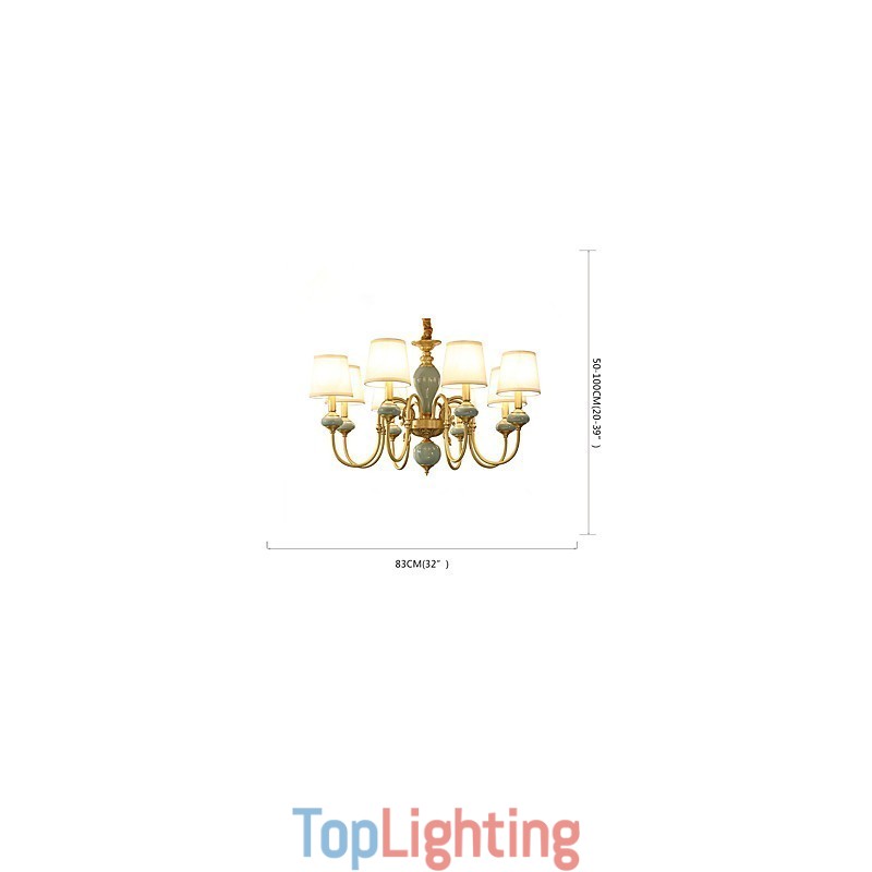 Chandelier Traditional Classic Country Brass Feature for Mini Style Metal 8 Bulbs