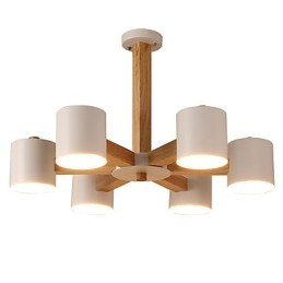 6 Lights Chandelier Modern Contemporary Traditional Classic Vintage Country Wood Feature for Wood