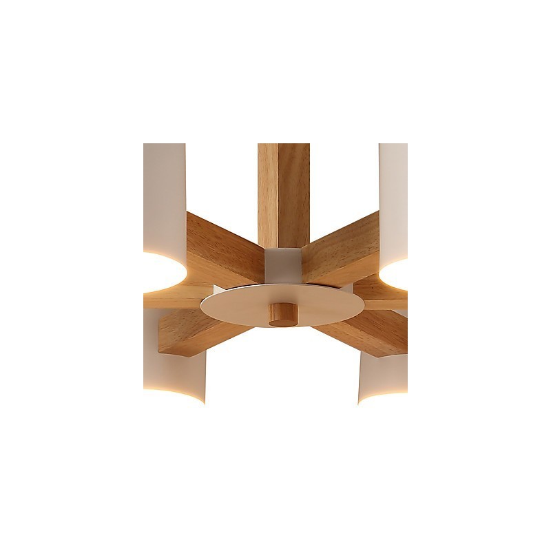 6 Lights Chandelier Modern Contemporary Traditional Classic Vintage Country Wood Feature for Wood