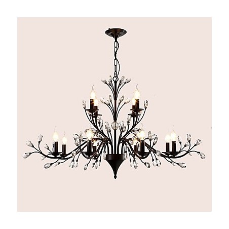 12 Lights Crystal Chandelier Modern Contemporary Traditional Classic Vintage Retro Country Painting Feature 12 Lights Crystal Chandelier Modern Contemporary Traditional Classic Vintage Retro Country Painting Feature