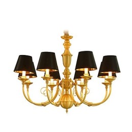 Chandelier Traditional Classic Country Brass Feature for Mini Style Metal 8 Bulbs