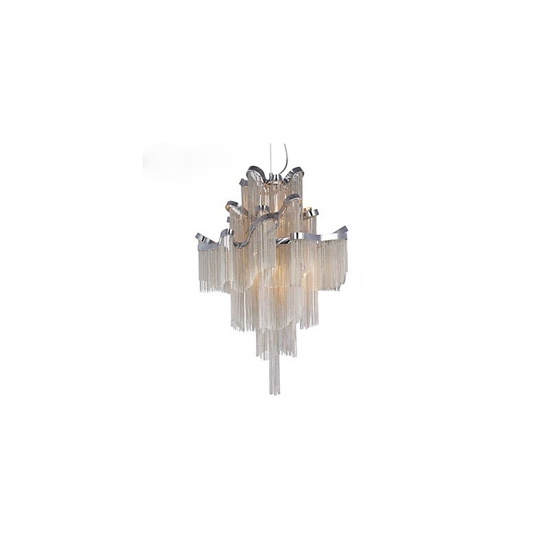 Aluminum Stream Chandelier Designer Pendant Light Silver Colour Spiral Staircase staircase