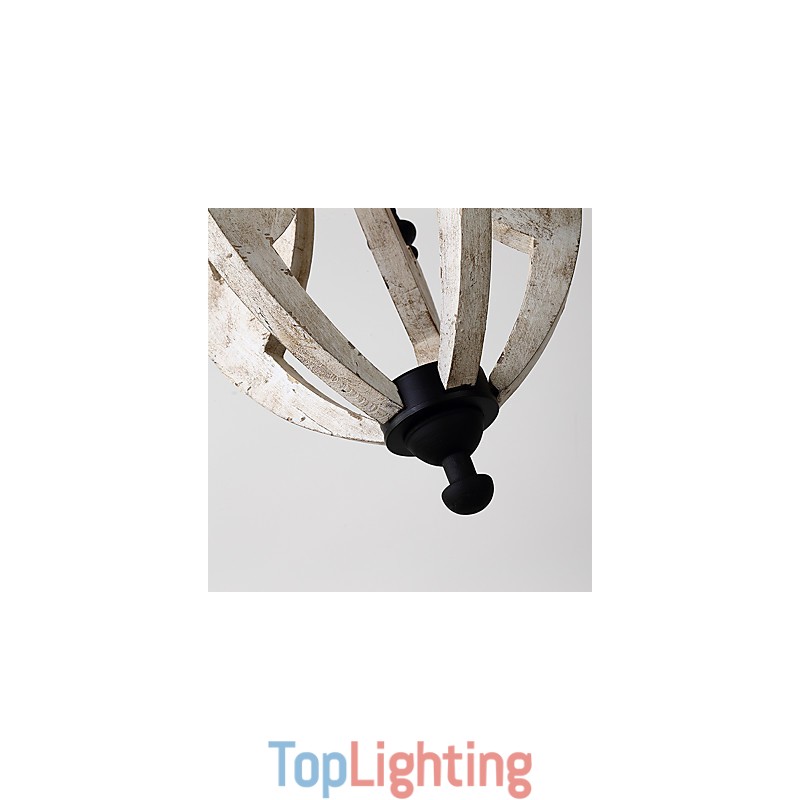Vintage Painting Feature Mini Style Wood Bamboo Chandelier Lamp the Decorate Pendant Lamp