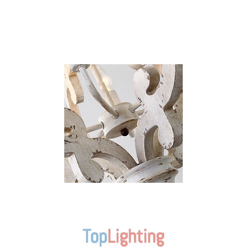 Vintage Painting Feature Mini Style Wood Bamboo Chandelier Lamp the Decorate Pendant Lamp