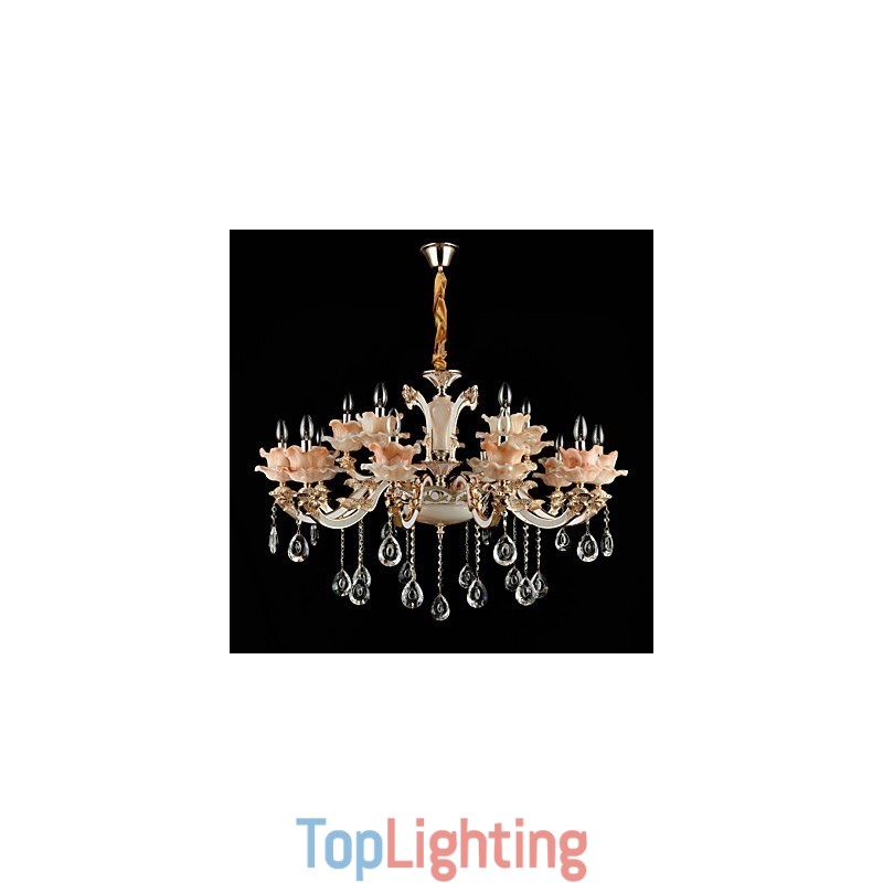 Pendant Light Zinc Alloy Feature for Crystal Mini Style Metal Indoors Shops 15 Bulbs