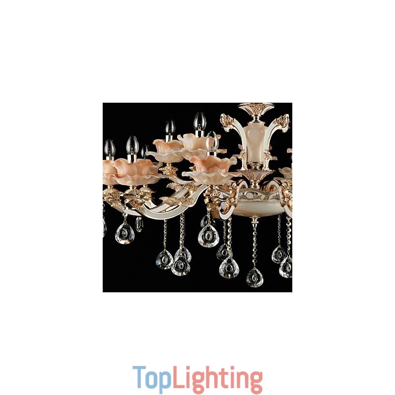 Pendant Light Zinc Alloy Feature for Crystal Mini Style Metal Indoors Shops 15 Bulbs