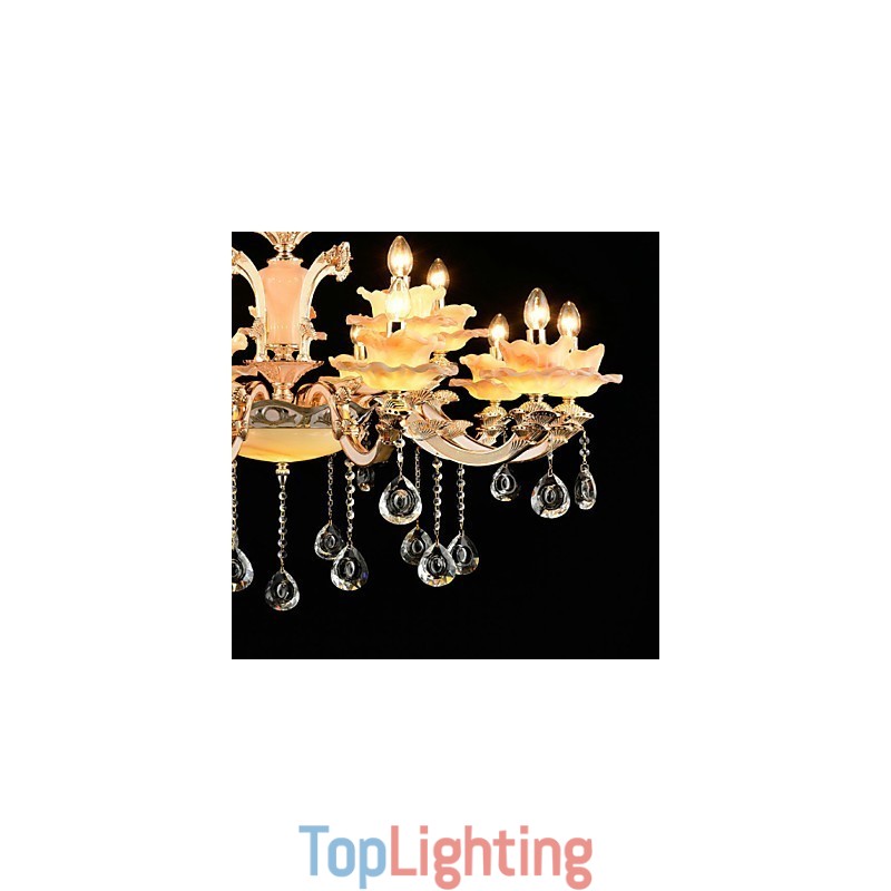 Pendant Light Zinc Alloy Feature for Crystal Mini Style Metal Indoors Shops 15 Bulbs