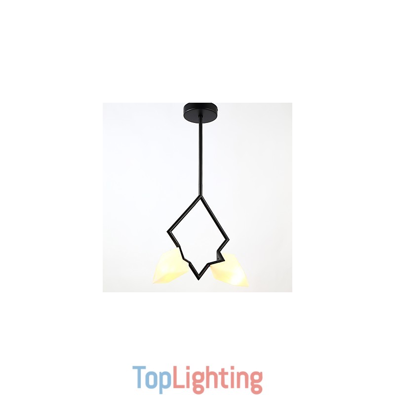 2 Light Post Modern Metal with Glass Peach Chandelier Lamp the Canteen Decorate Pendant Lamp