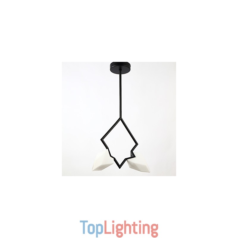 2 Light Post Modern Metal with Glass Peach Chandelier Lamp the Canteen Decorate Pendant Lamp