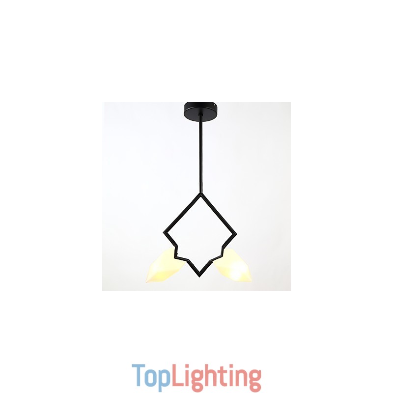 2 Light Post Modern Metal with Glass Peach Chandelier Lamp the Canteen Decorate Pendant Lamp