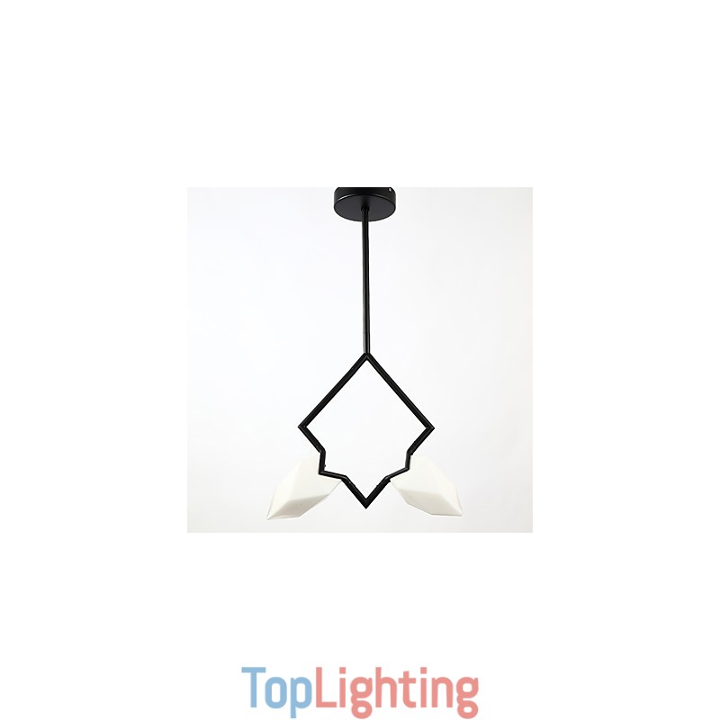 2 Light Post Modern Metal with Glass Peach Chandelier Lamp the Canteen Decorate Pendant Lamp