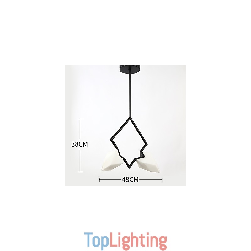 2 Light Post Modern Metal with Glass Peach Chandelier Lamp the Canteen Decorate Pendant Lamp