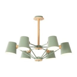 Multi Colours Macaron Wood Vintage Painting Feature Metal Chandelier