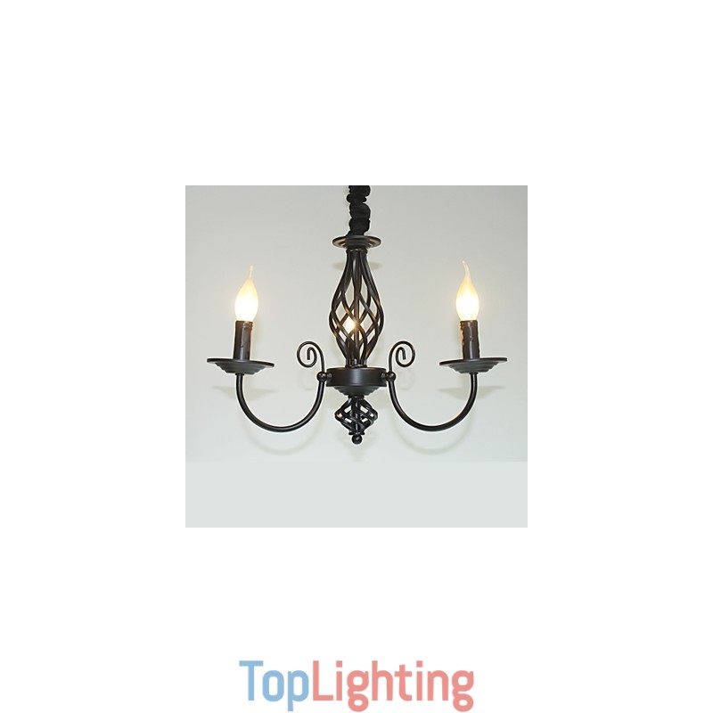 European Style Chandelier 3 Lights Chandelier Simple Lights Creative Iron Candles Lamps