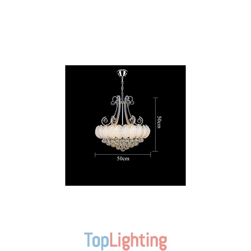 Modern Luxury Chandelier Crystal Pendant Light Diameter 50CM Contains 8 Bulbs