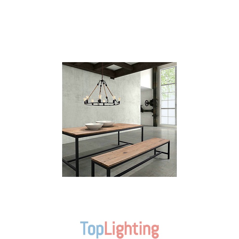 Vintage Mini Style Painting Metal Chandelier