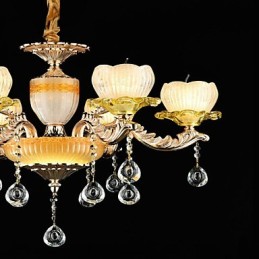 Traditional Classic Zinc Alloy Feature for Crystal Mini Style Metal 6 Bulbs Chandelier