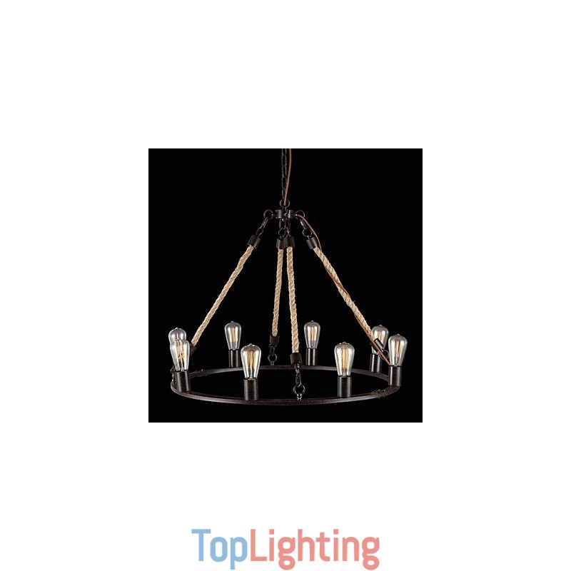 Vintage Mini Style Painting Metal Chandelier