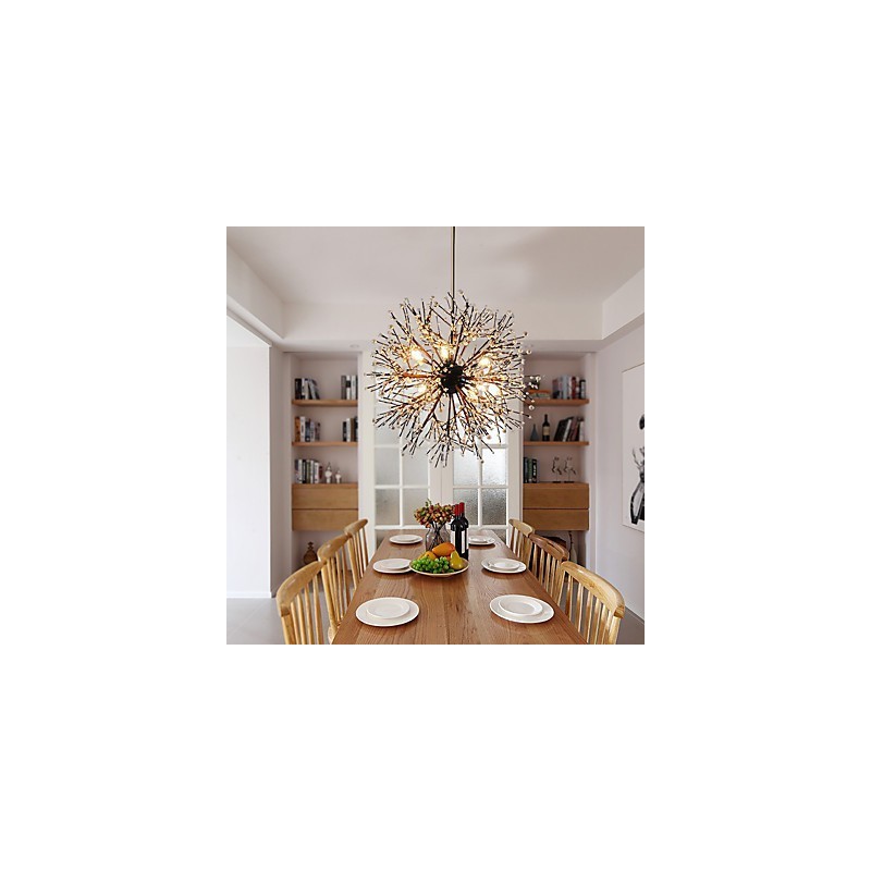 Modern Chandelier Firework Vintage Wrought Iron With 8 Lights Chandelier Island Pendant Lighting Ceiling Light