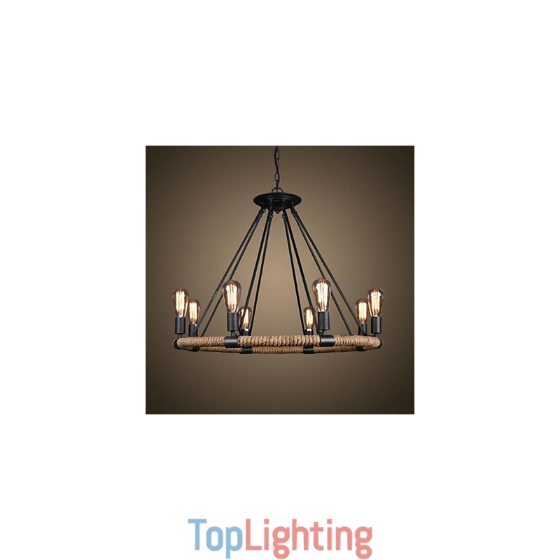 Traditional Classic Rustic Lodge Vintage Retro Country Painting Metal Pendant Light