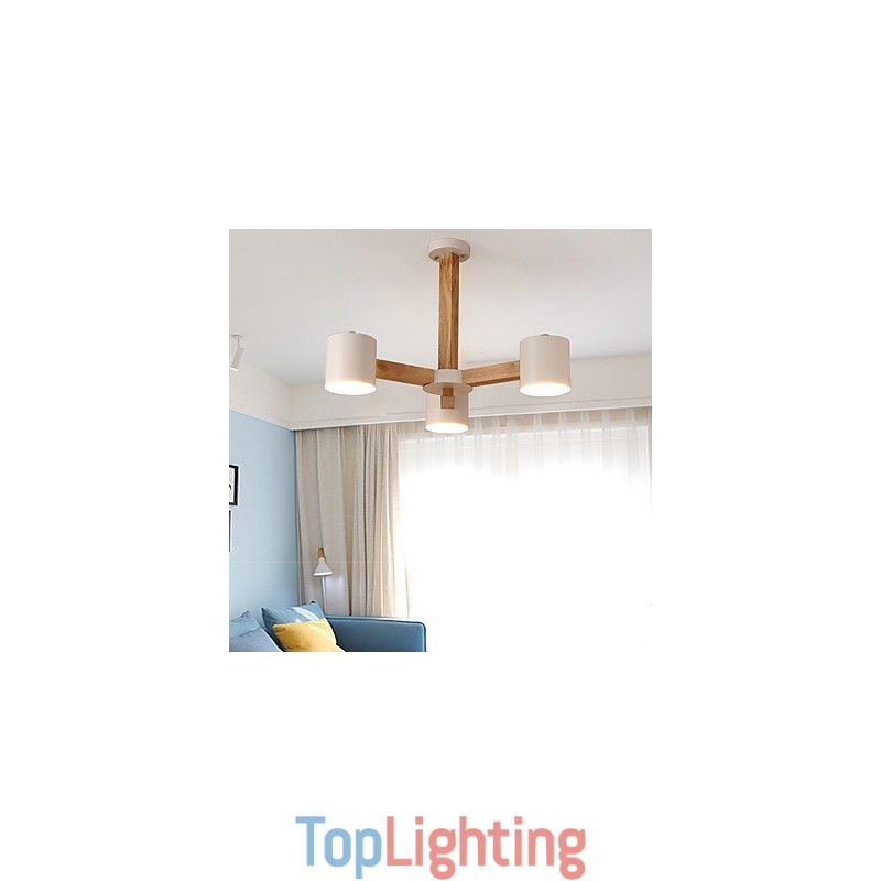 3 Lights Chandelier Modern Contemporary Traditional Classic Vintage Country Wood Feature for Wood