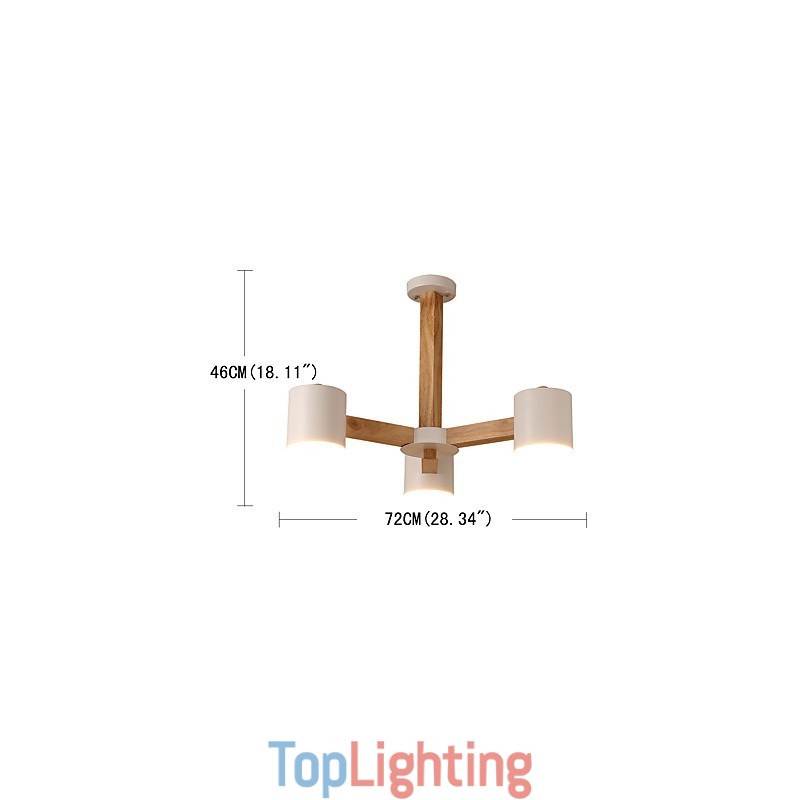 3 Lights Chandelier Modern Contemporary Traditional Classic Vintage Country Wood Feature for Wood
