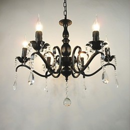 Chandelier Simple Crystal Iron Candle Lights Decoration Lamps Lighting