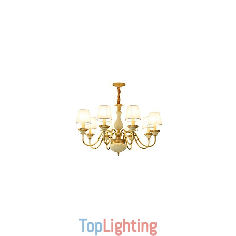 All Copper Chandelier Jade Decorative Chandelier
