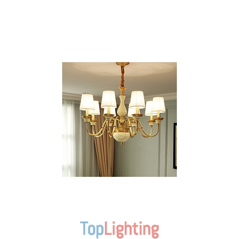 All Copper Chandelier Jade Decorative Chandelier