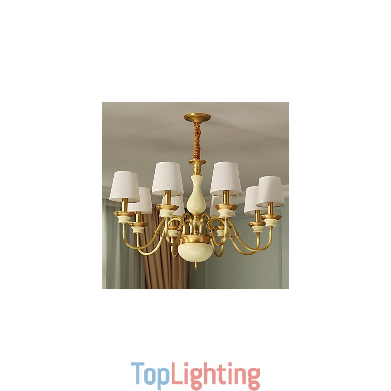 All Copper Chandelier Jade Decorative Chandelier