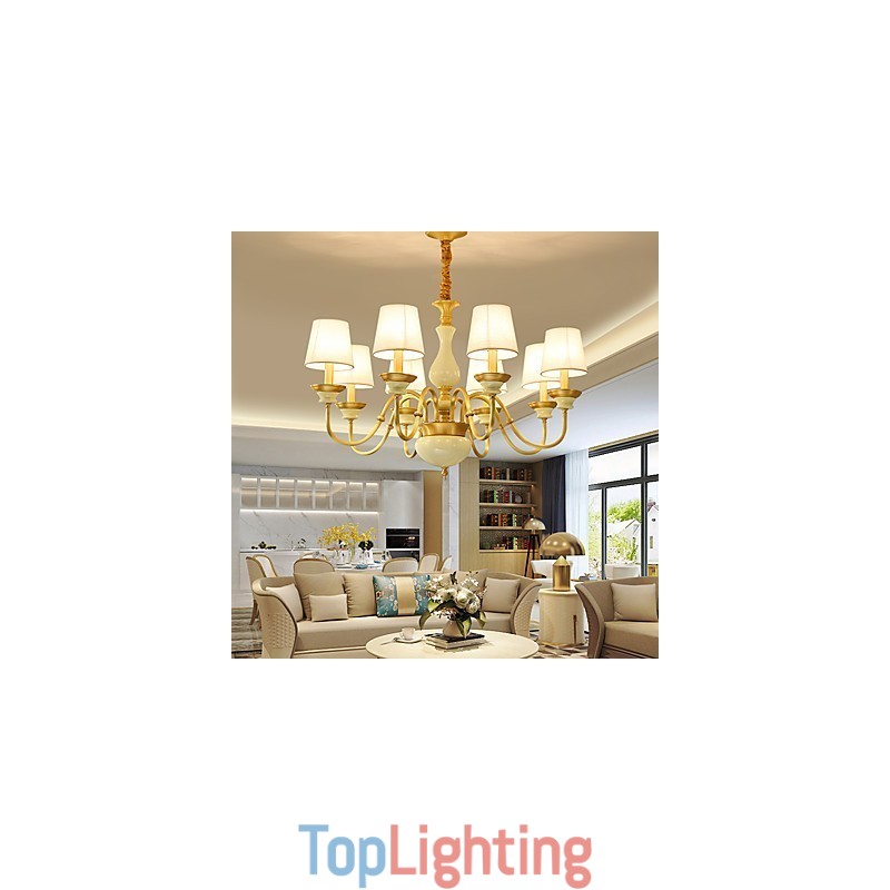 All Copper Chandelier Jade Decorative Chandelier