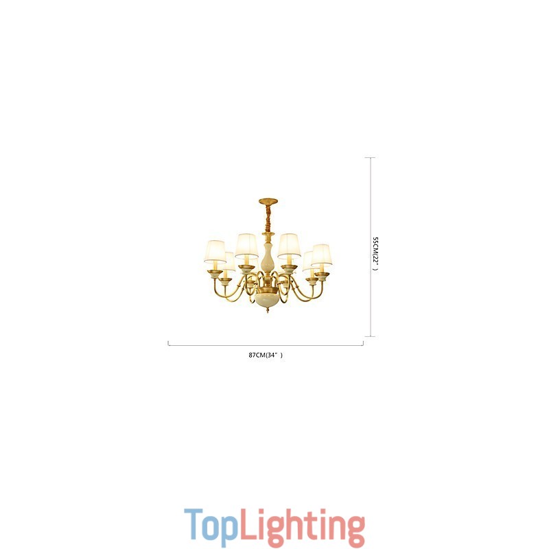 All Copper Chandelier Jade Decorative Chandelier