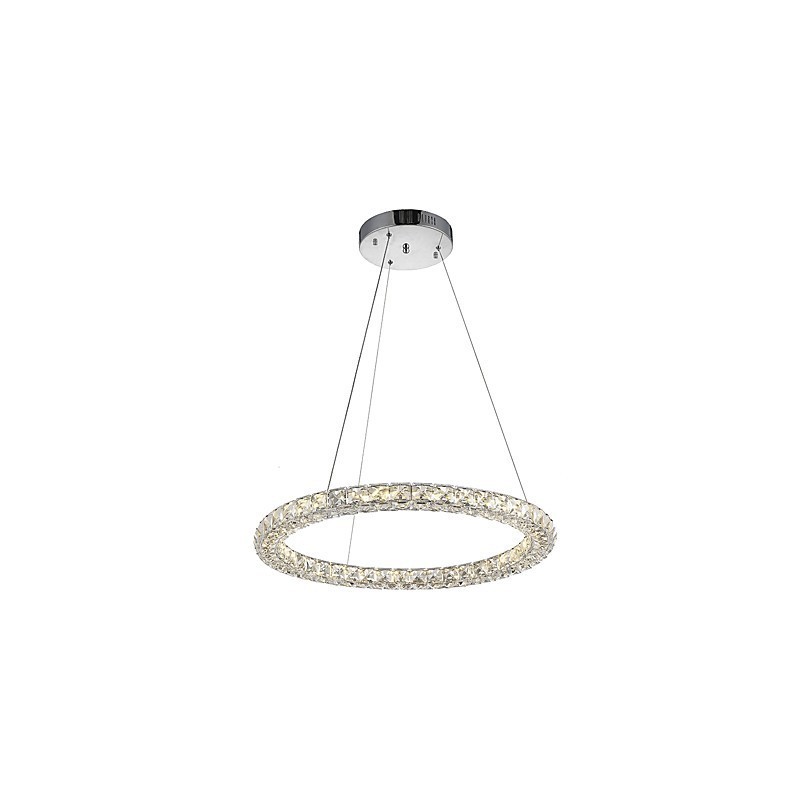 Modern Ring Crystal Pendant Light Crystal Chandelier Ceiling Light Indoor Lamps Fixtures Dimmable with Remote Control