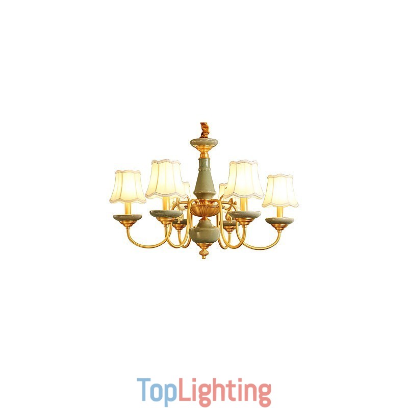 All Copper Chandelier Jade Decorative Chandelier