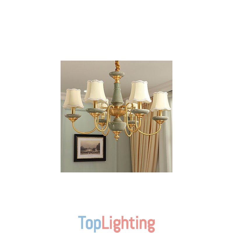 All Copper Chandelier Jade Decorative Chandelier