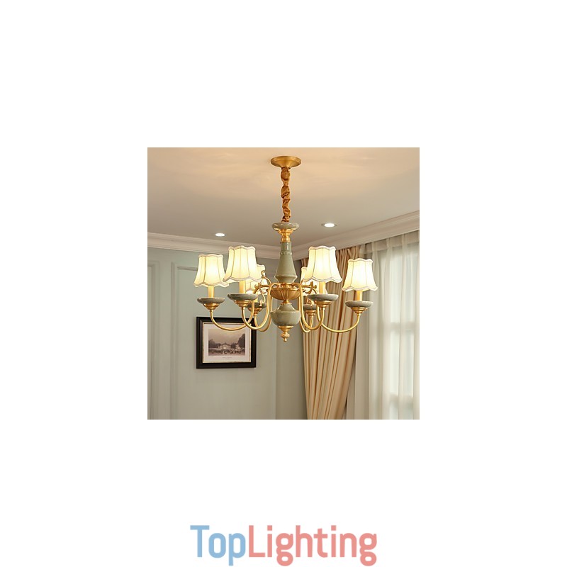 All Copper Chandelier Jade Decorative Chandelier