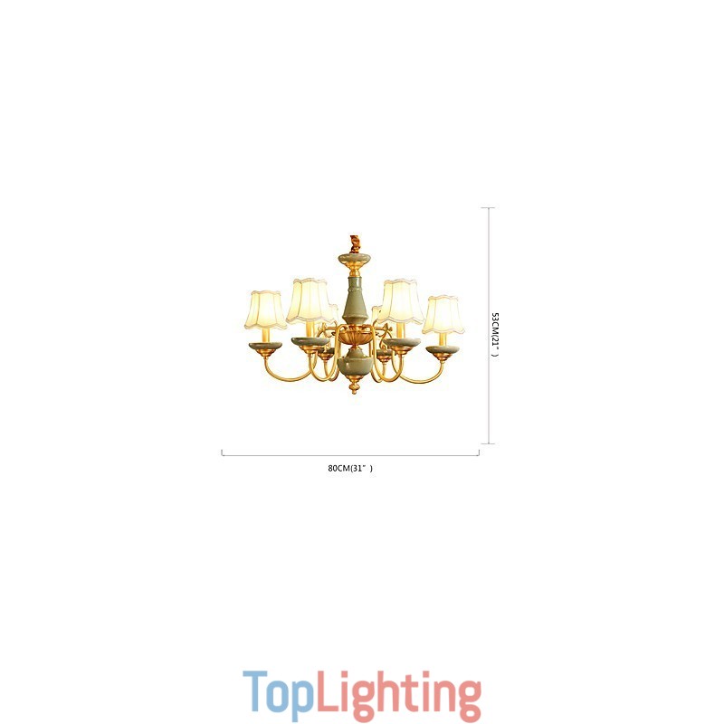 All Copper Chandelier Jade Decorative Chandelier