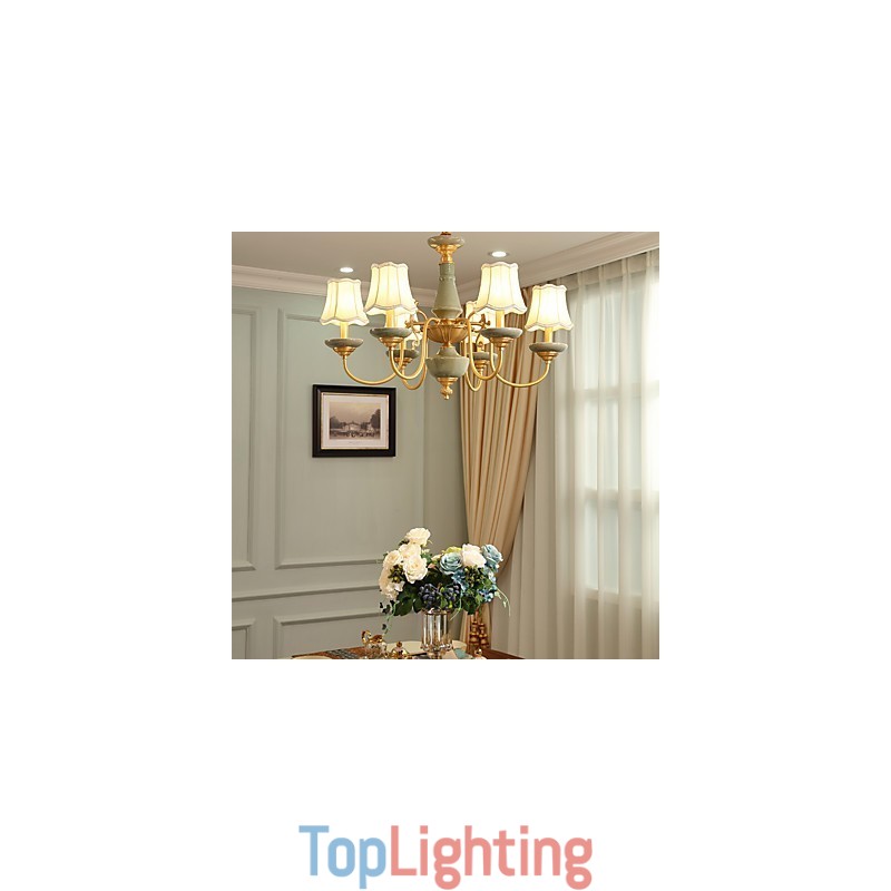 All Copper Chandelier Jade Decorative Chandelier
