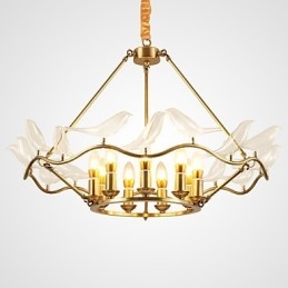 Modern Contemporary Brass Feature for Designers Metal Chandelier