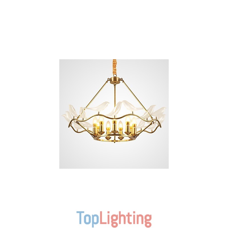 Modern Contemporary Brass Feature for Designers Metal Chandelier