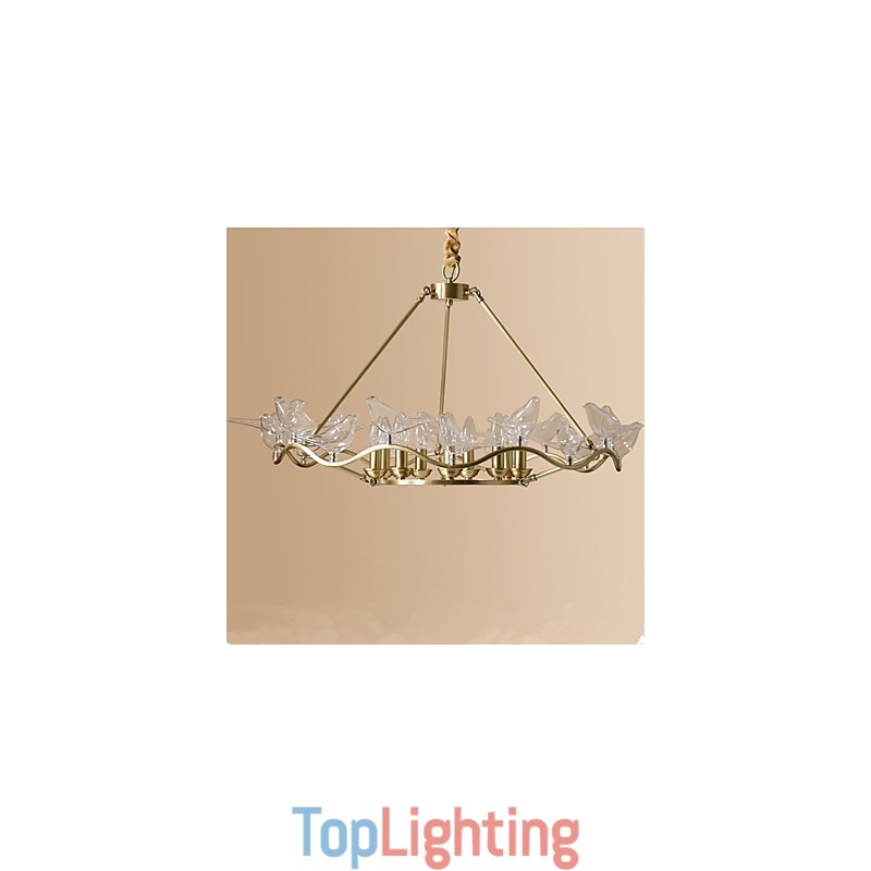 Modern Contemporary Brass Feature for Designers Metal Chandelier