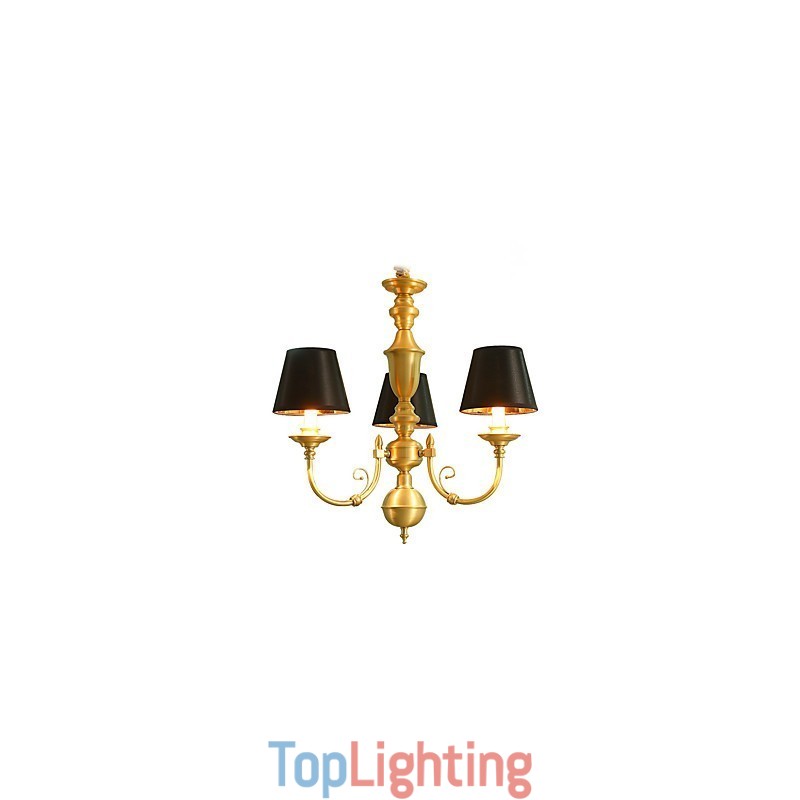 Chandelier Traditional Classic Country Brass Feature for Mini Style Metal 3 Bulbs