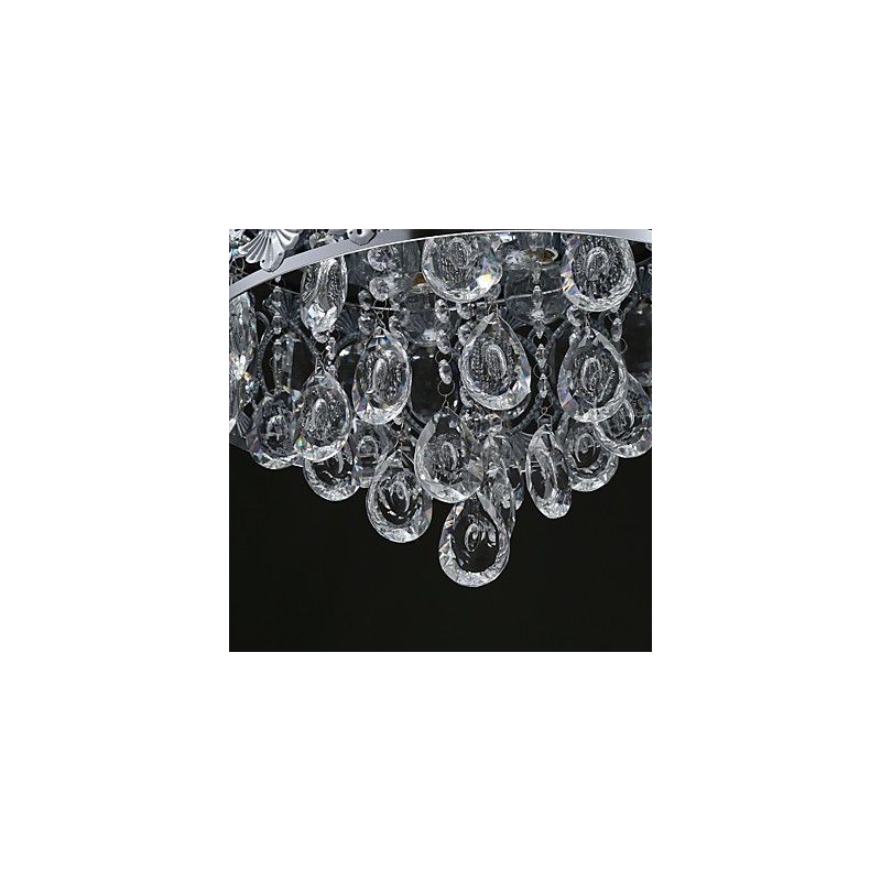 Elegant Modern Transparent Crystal Chandelier with 4 Lights