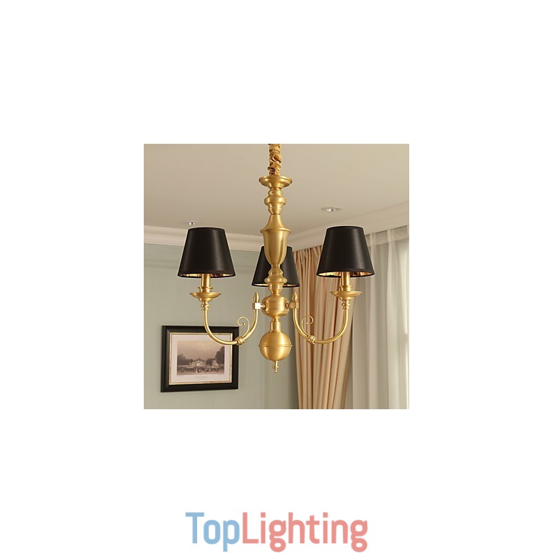 Chandelier Traditional Classic Country Brass Feature for Mini Style Metal 3 Bulbs