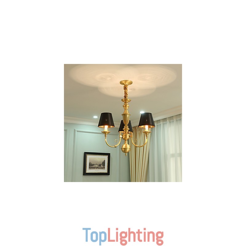 Chandelier Traditional Classic Country Brass Feature for Mini Style Metal 3 Bulbs