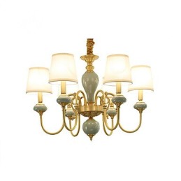 Chandelier Traditional Classic Country Brass Feature for Mini Style Metal 6 Bulbs